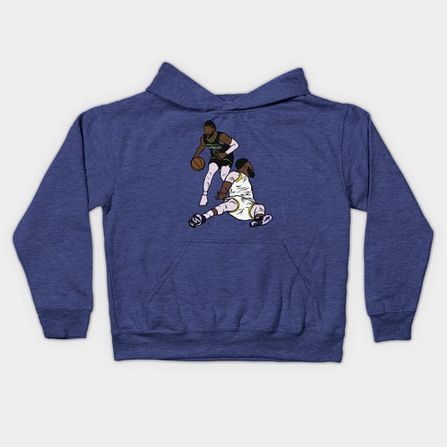 D'Angelo Russell Crosses Over Mike Conley Kids Hoodie by rattraptees